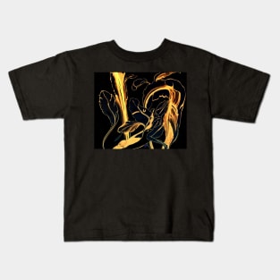 Plant in Blue Marker - Leaf of Life Miracle Leaf - Black and Gold Kids T-Shirt